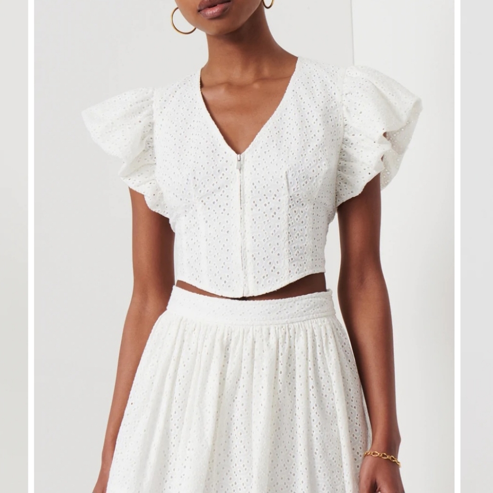 Derek Lam genna balloon sleeve bustier top